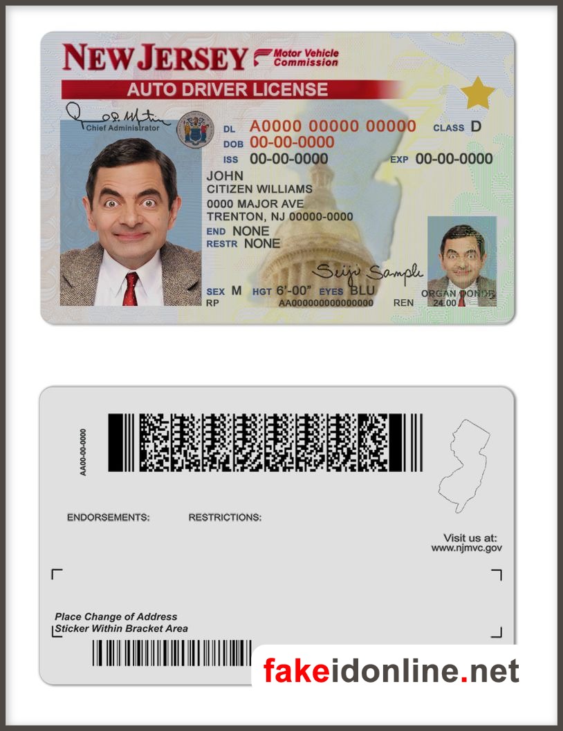 New Jersey Driver License PSD Template New 1200dpi